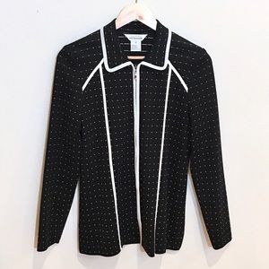 Exclusively Misook Zip Cardigan Black Jacket Small